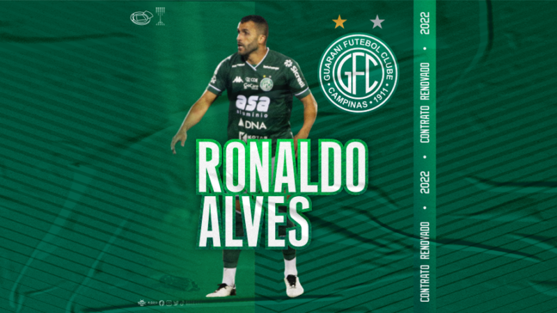 Já esperado, Guarani confirma acordo com Ronaldo Alves até o fim de 2022